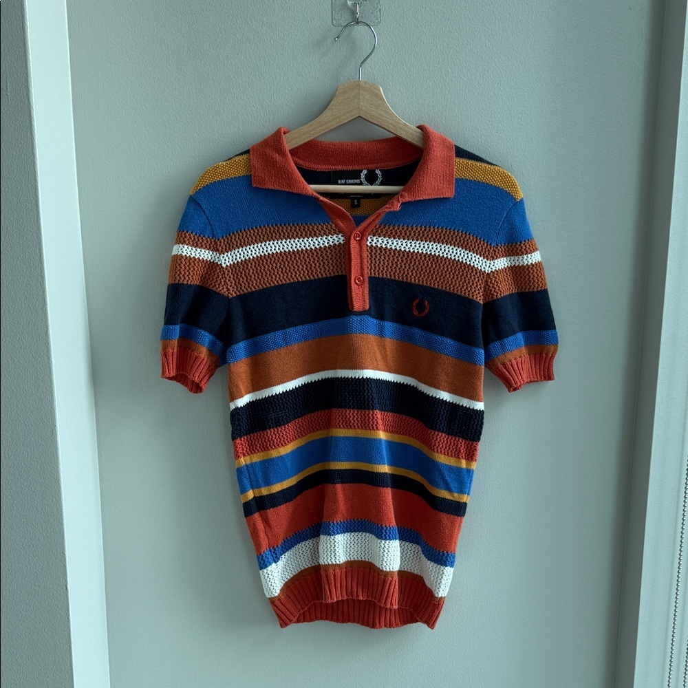 RAF Simons x Fred Perry knitted polo top